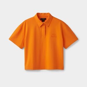 Tilley Orange Cropped Polo Top